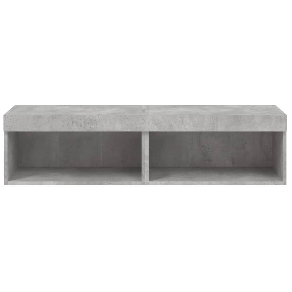 Meubles TV avec lumières LED 2 pcs gris béton 60x30x30 cm - XIOS