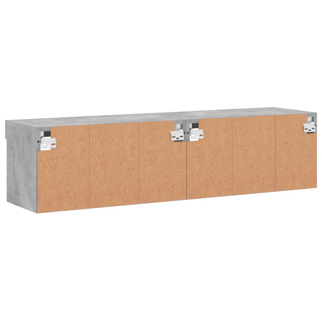 Meubles TV avec lumières LED 2 pcs gris béton 60x30x30 cm - XIOS