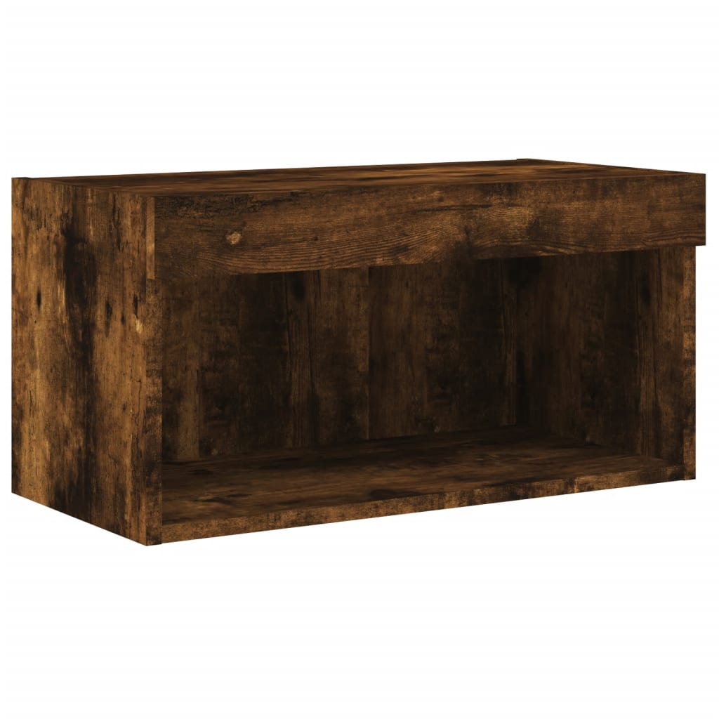 Meuble TV avec lumières LED chêne fumé 60x30x30 cm - XIOS