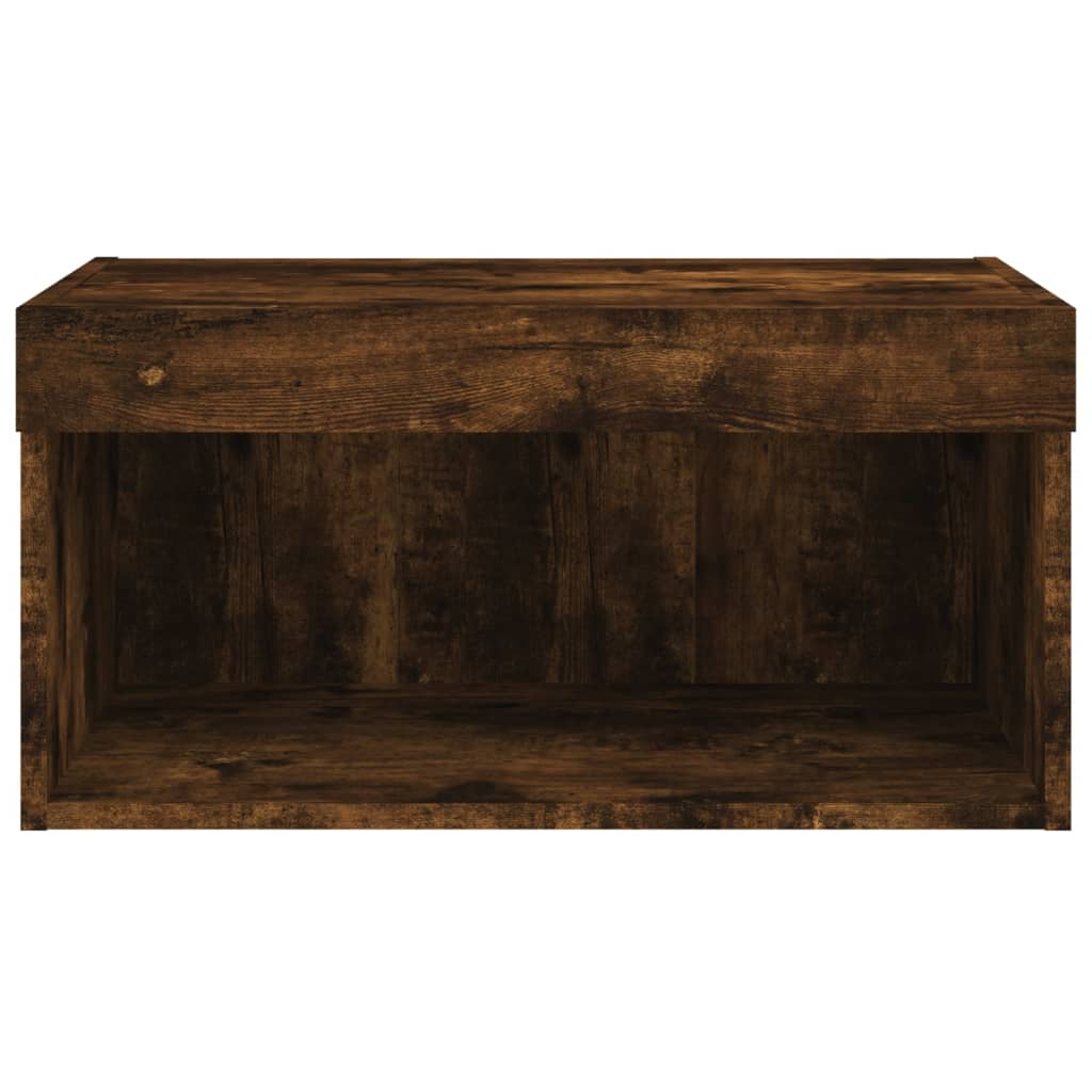 Meuble TV avec lumières LED chêne fumé 60x30x30 cm - XIOS