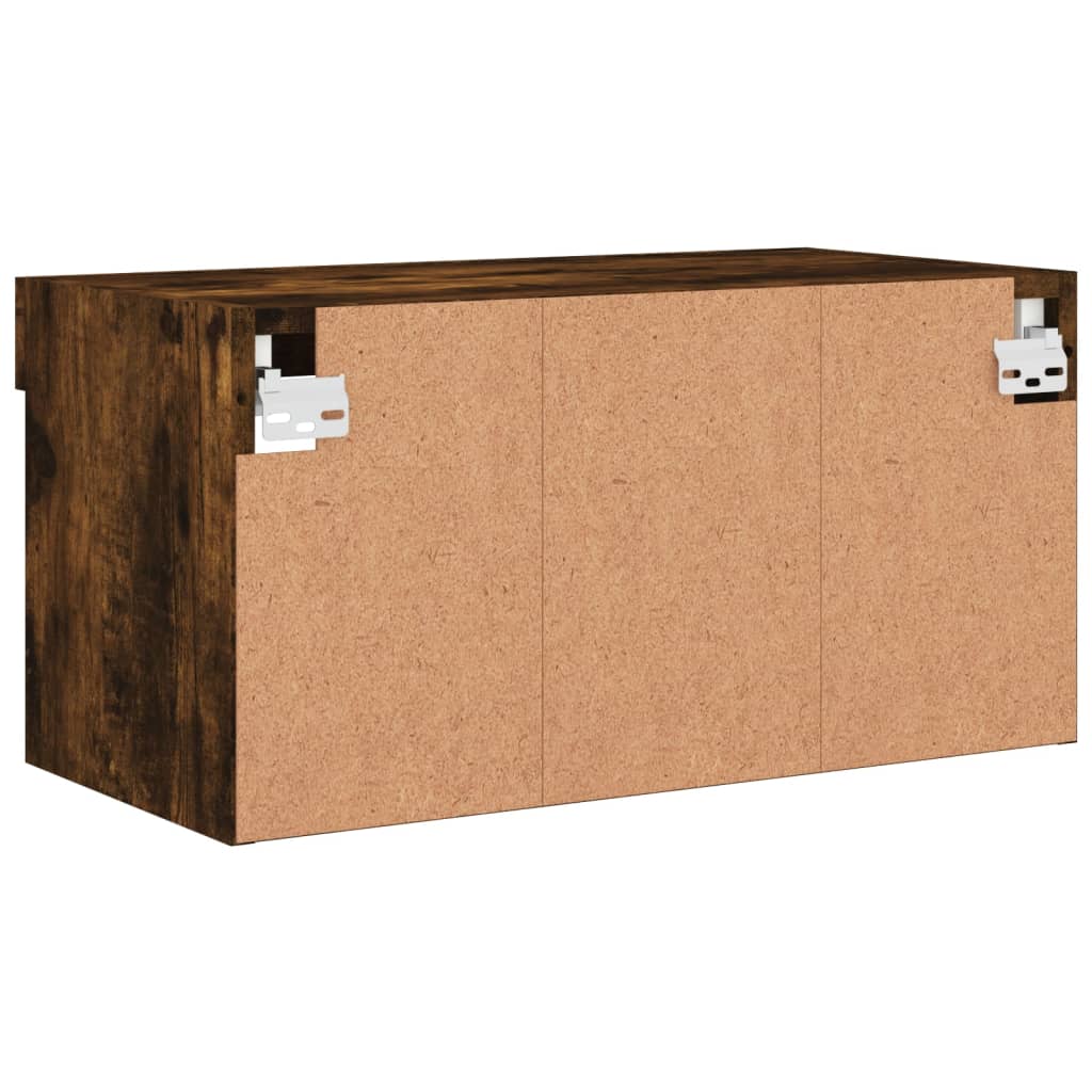 Meuble TV avec lumières LED chêne fumé 60x30x30 cm - XIOS