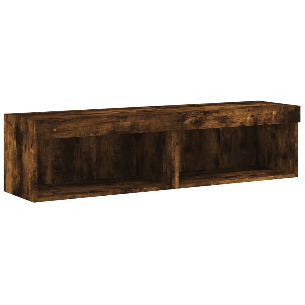 Meubles TV avec lumières LED 2 pcs chêne fumé 60x30x30 cm - XIOS