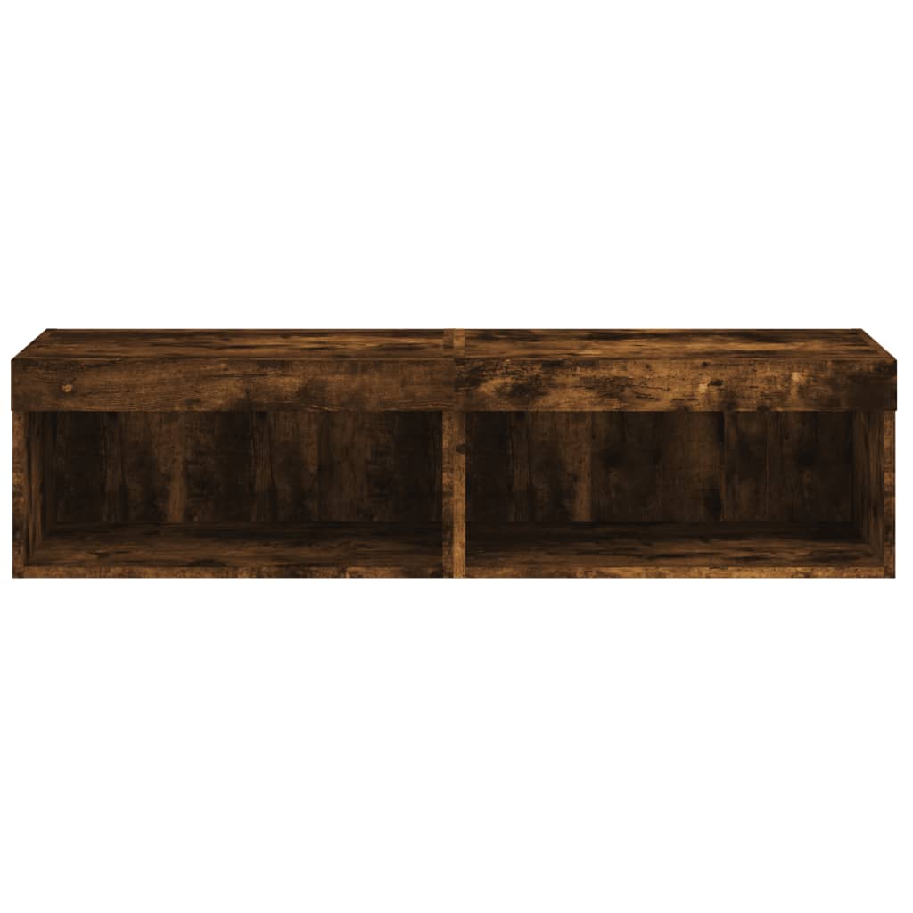 Meubles TV avec lumières LED 2 pcs chêne fumé 60x30x30 cm - XIOS