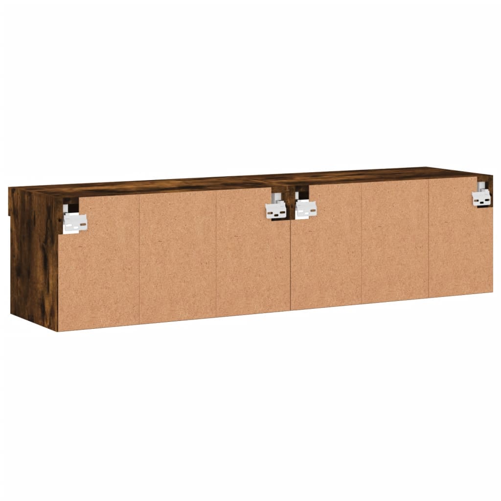 Meubles TV avec lumières LED 2 pcs chêne fumé 60x30x30 cm - XIOS