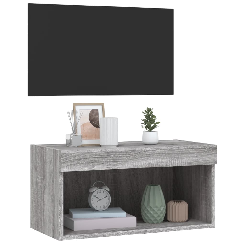 Meuble TV avec lumières LED sonoma gris 60x30x30 cm - XIOS