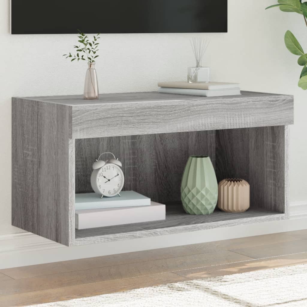 Meuble TV avec lumières LED sonoma gris 60x30x30 cm - XIOS