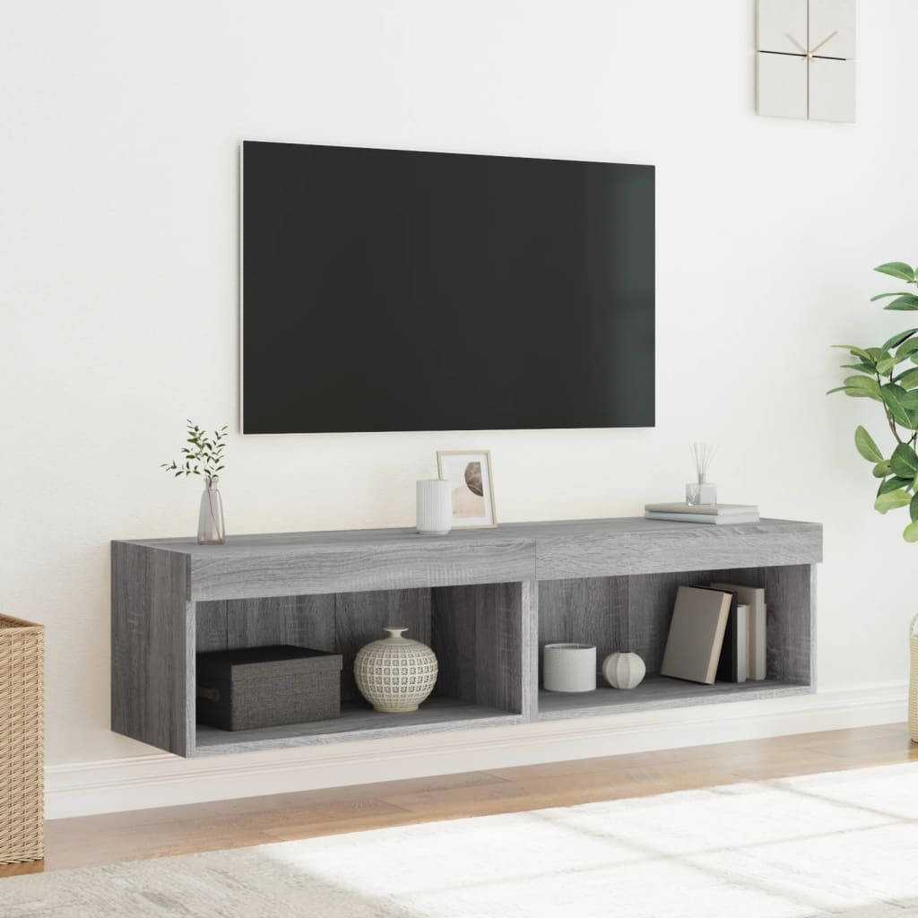 Meubles TV avec lumières LED 2 pcs sonoma gris 60x30x30 cm - XIOS
