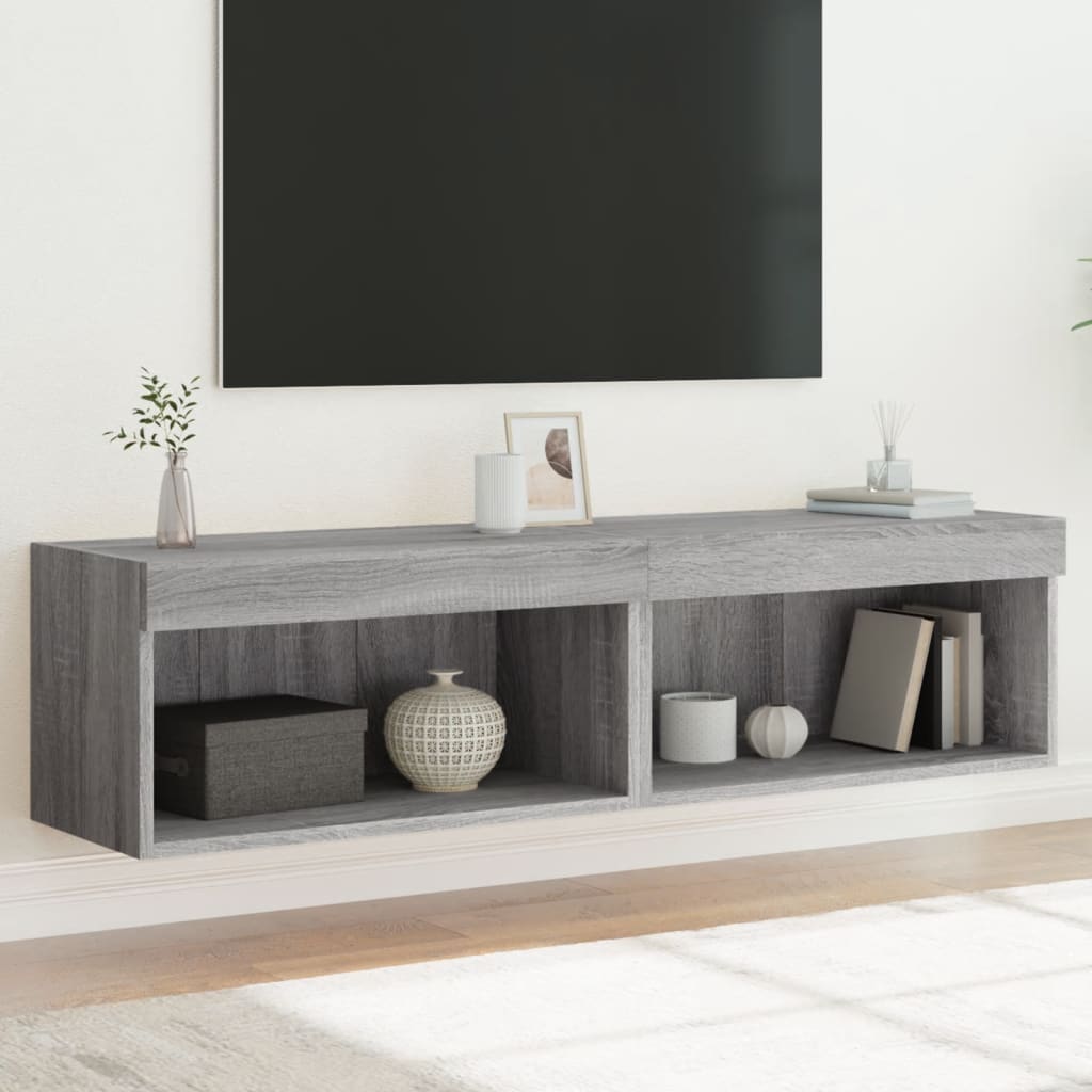 Meubles TV avec lumières LED 2 pcs sonoma gris 60x30x30 cm - XIOS