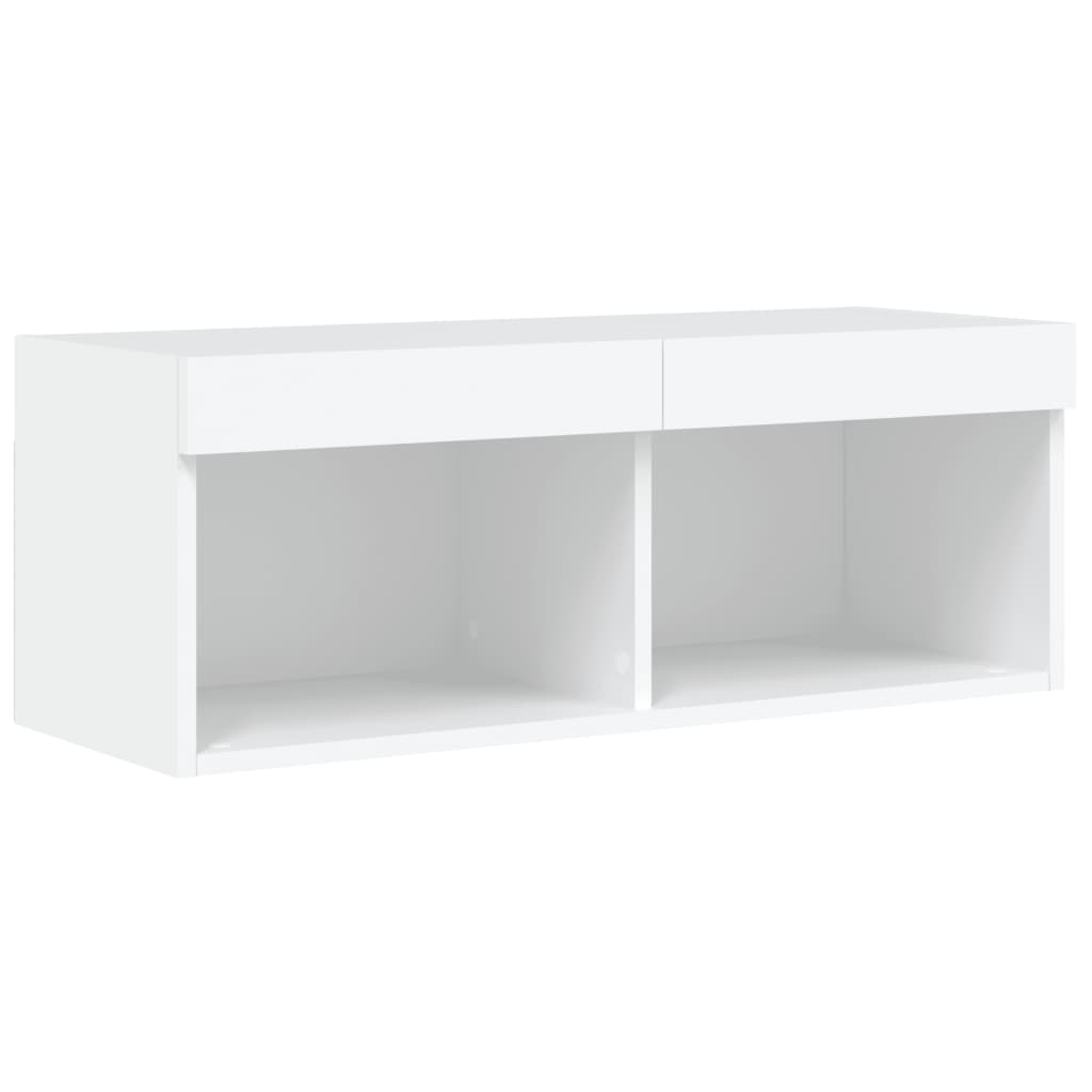 Meuble TV avec lumières LED blanc 80x30x30 cm - XIOS