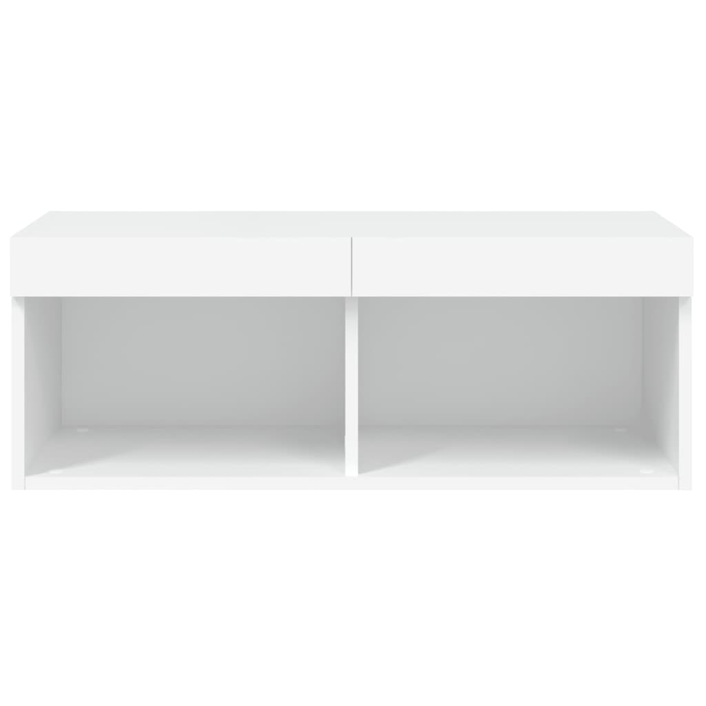 Meuble TV avec lumières LED blanc 80x30x30 cm - XIOS