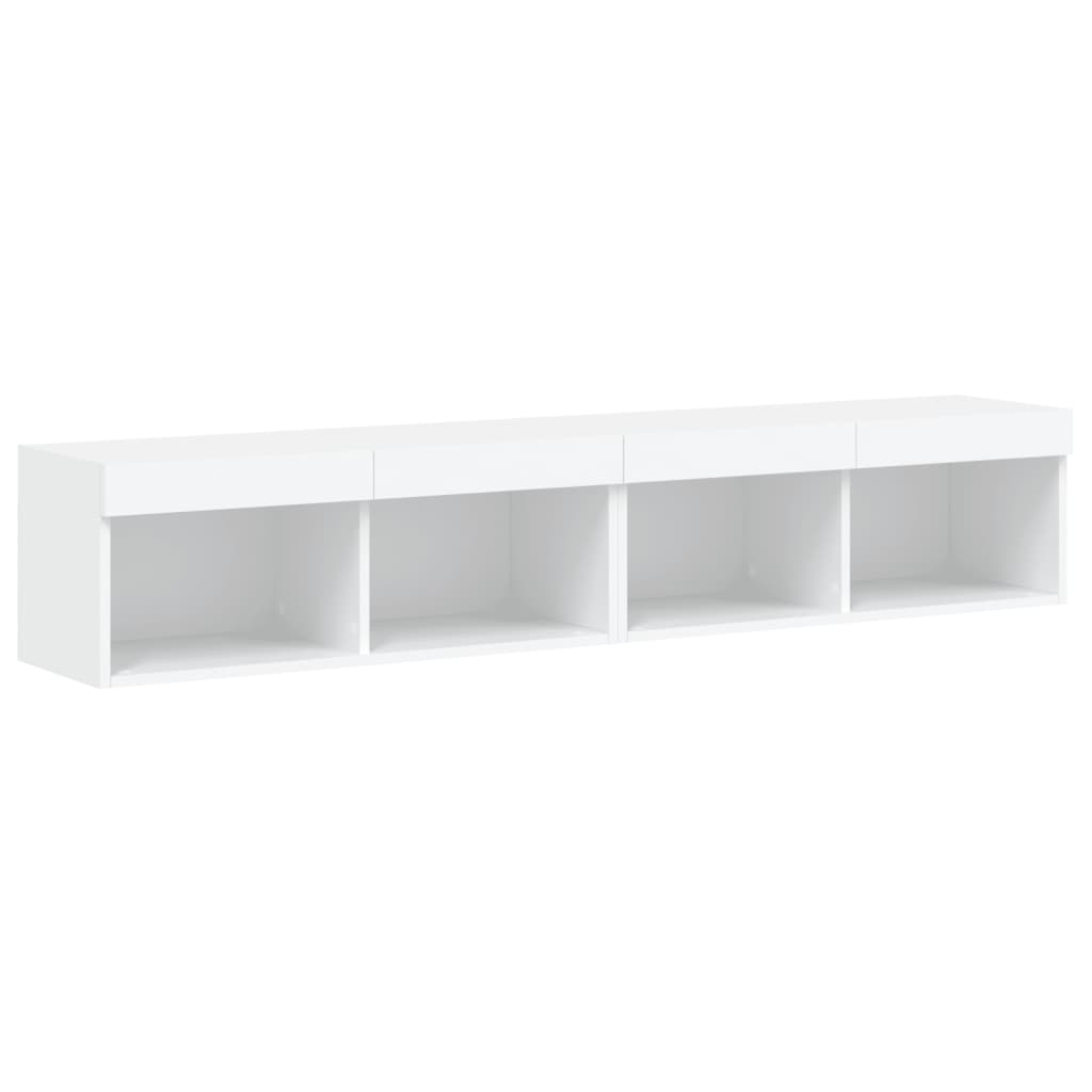 Meubles TV avec lumières LED 2 pcs blanc 80x30x30 cm - XIOS