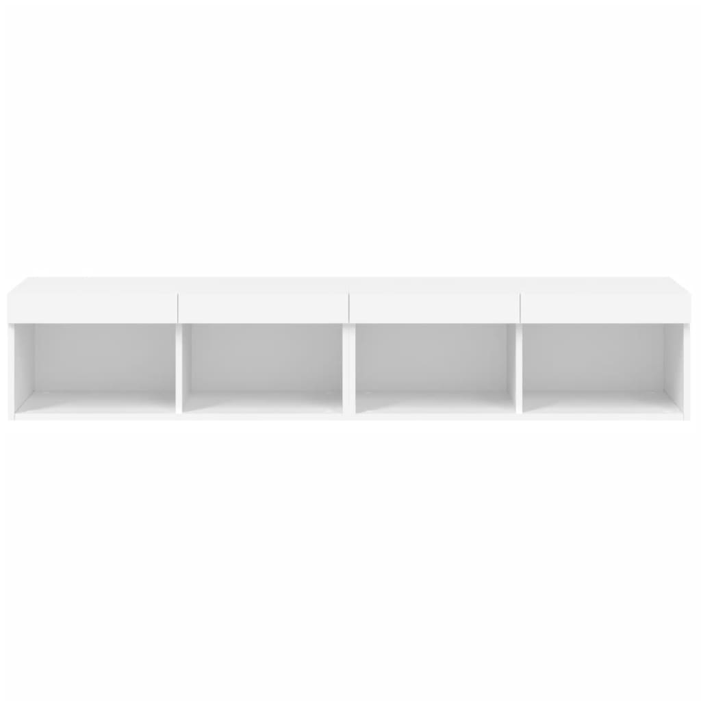 Meubles TV avec lumières LED 2 pcs blanc 80x30x30 cm - XIOS