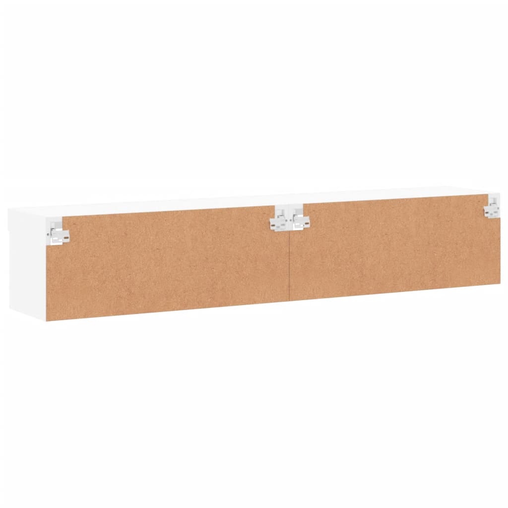 Meubles TV avec lumières LED 2 pcs blanc 80x30x30 cm - XIOS
