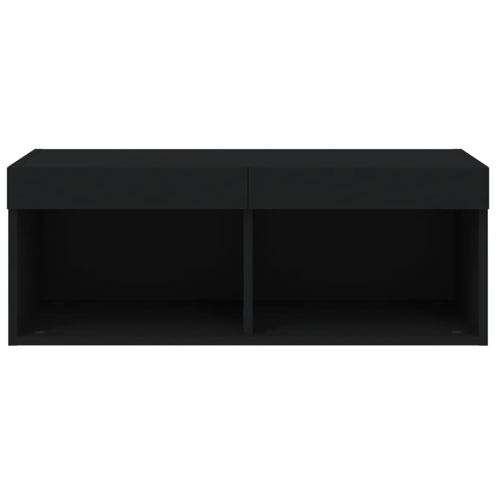 Meuble TV avec lumières LED noir 80x30x30 cm - XIOS