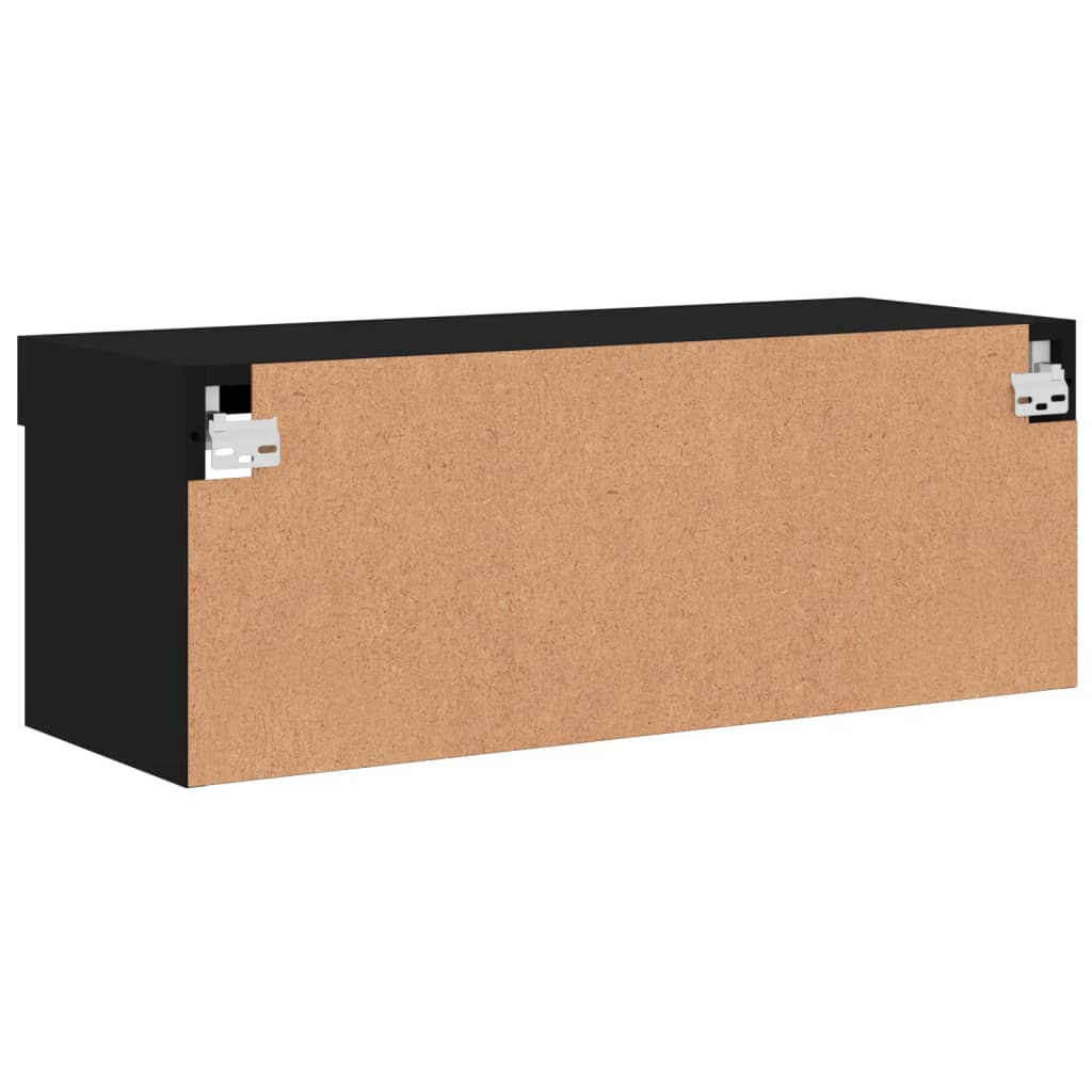 Meuble TV avec lumières LED noir 80x30x30 cm - XIOS