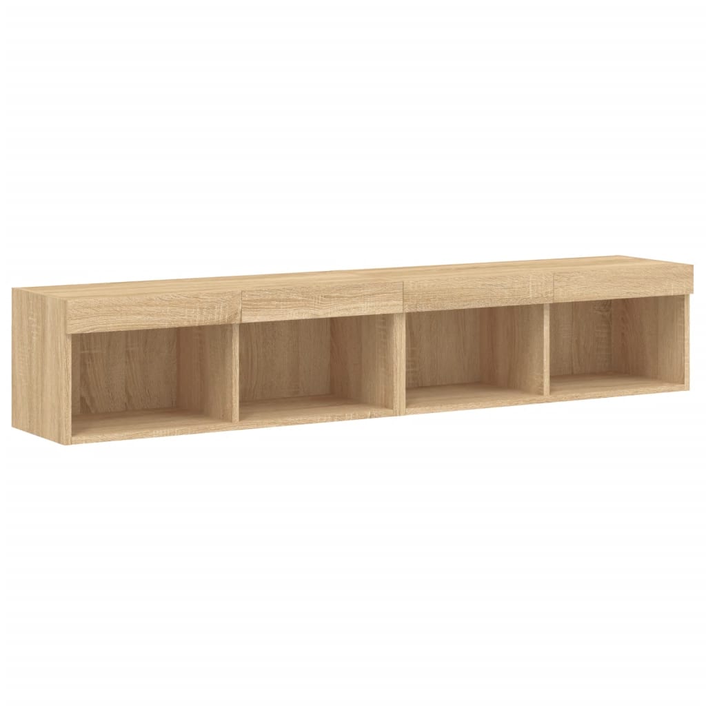 Meubles TV avec lumières LED 2 pcs chêne sonoma 80x30x30 cm - XIOS