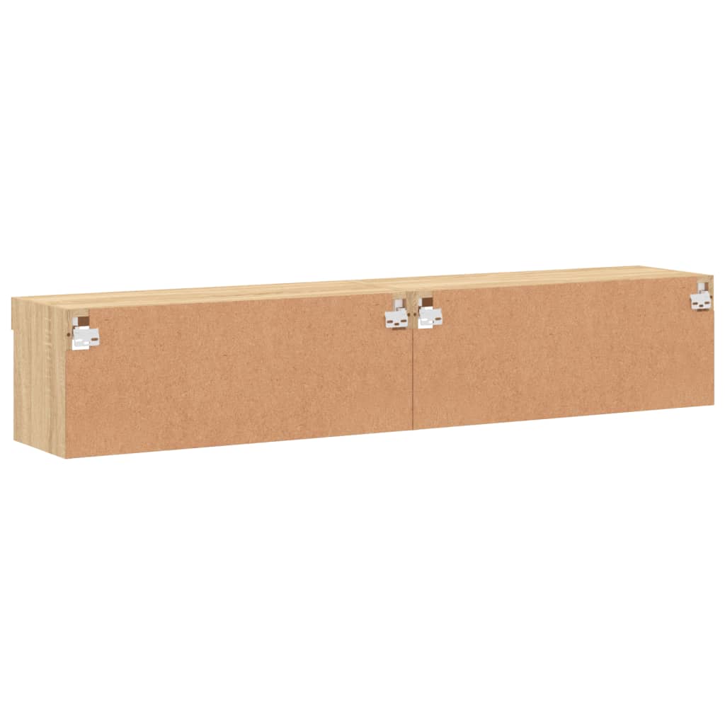 Meubles TV avec lumières LED 2 pcs chêne sonoma 80x30x30 cm - XIOS