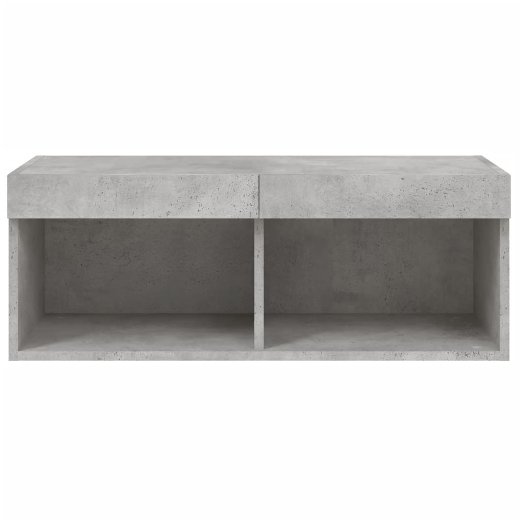 Meuble TV avec lumières LED gris béton 80x30x30 cm - XIOS