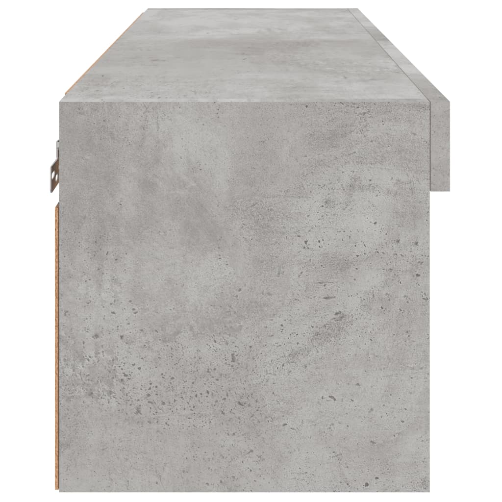 Meuble TV avec lumières LED gris béton 80x30x30 cm - XIOS