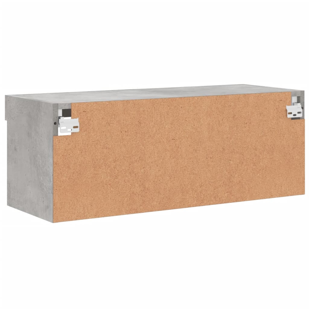 Meuble TV avec lumières LED gris béton 80x30x30 cm - XIOS