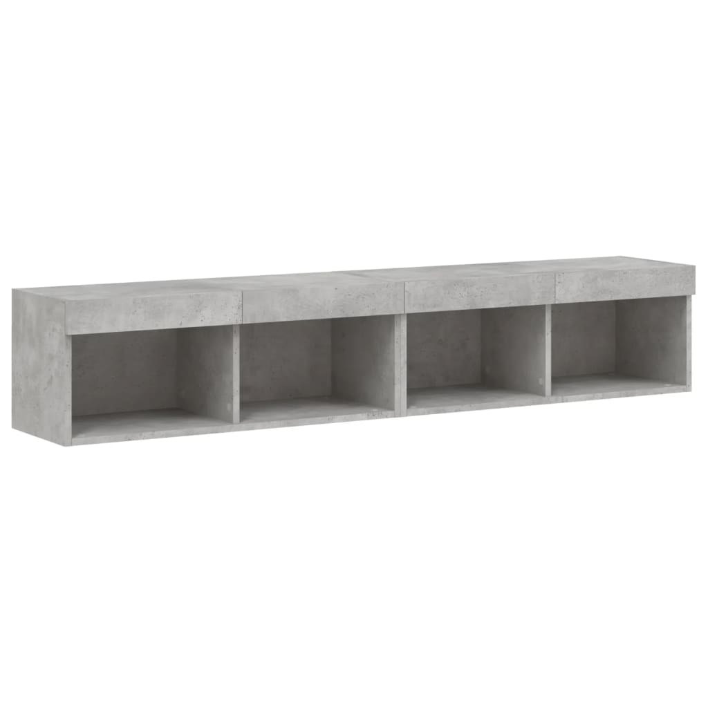 Meubles TV avec lumières LED 2 pcs gris béton 80x30x30 cm - XIOS