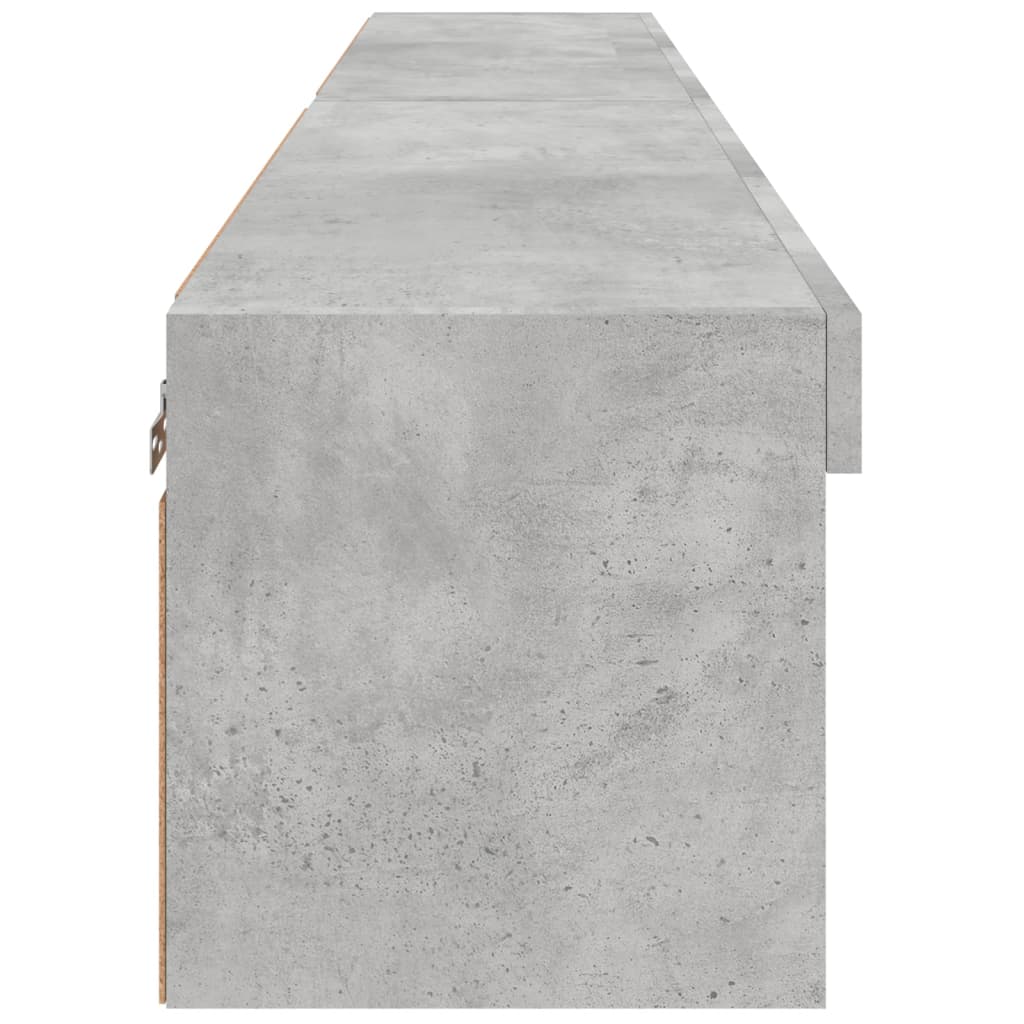 Meubles TV avec lumières LED 2 pcs gris béton 80x30x30 cm - XIOS
