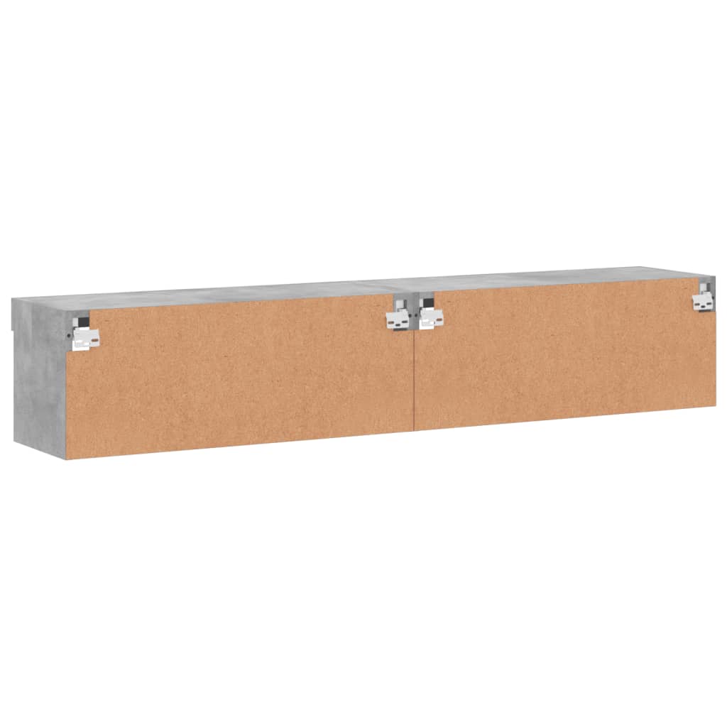 Meubles TV avec lumières LED 2 pcs gris béton 80x30x30 cm - XIOS