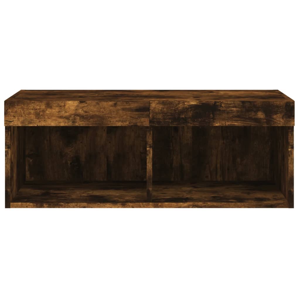 Meuble TV avec lumières LED chêne fumé 80x30x30 cm - XIOS