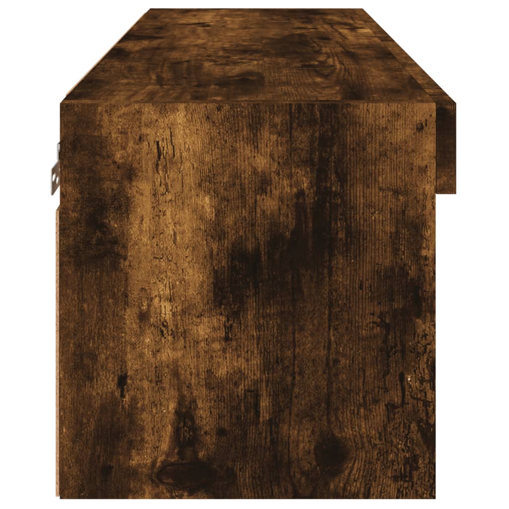 Meuble TV avec lumières LED chêne fumé 80x30x30 cm - XIOS