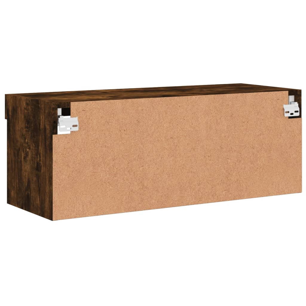 Meuble TV avec lumières LED chêne fumé 80x30x30 cm - XIOS