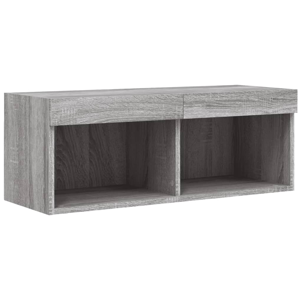Meuble TV avec lumières LED sonoma gris 80x30x30 cm - XIOS