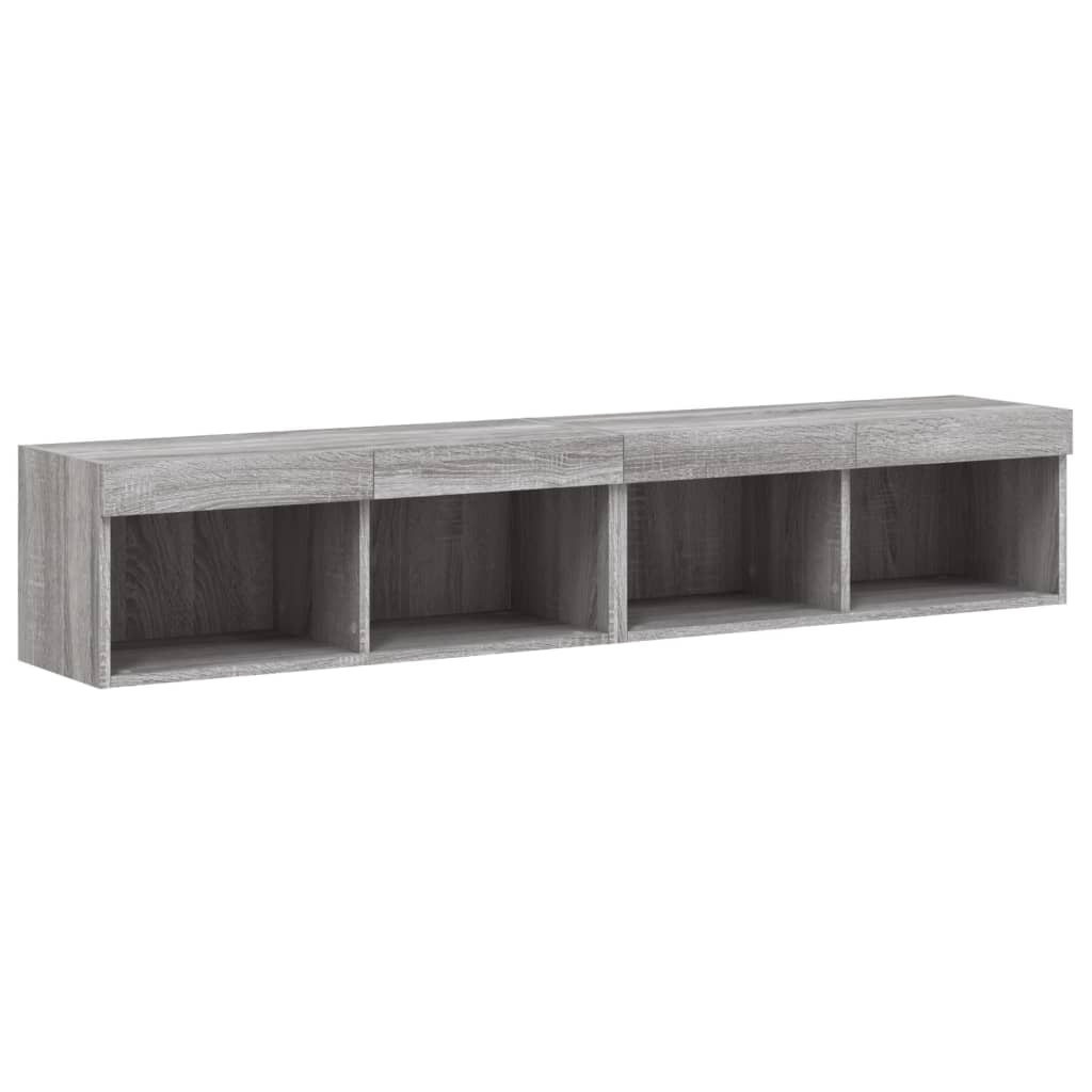 Meubles TV avec lumières LED 2 pcs sonoma gris 80x30x30 cm - XIOS