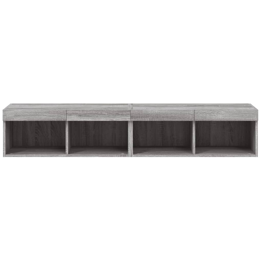 Meubles TV avec lumières LED 2 pcs sonoma gris 80x30x30 cm - XIOS