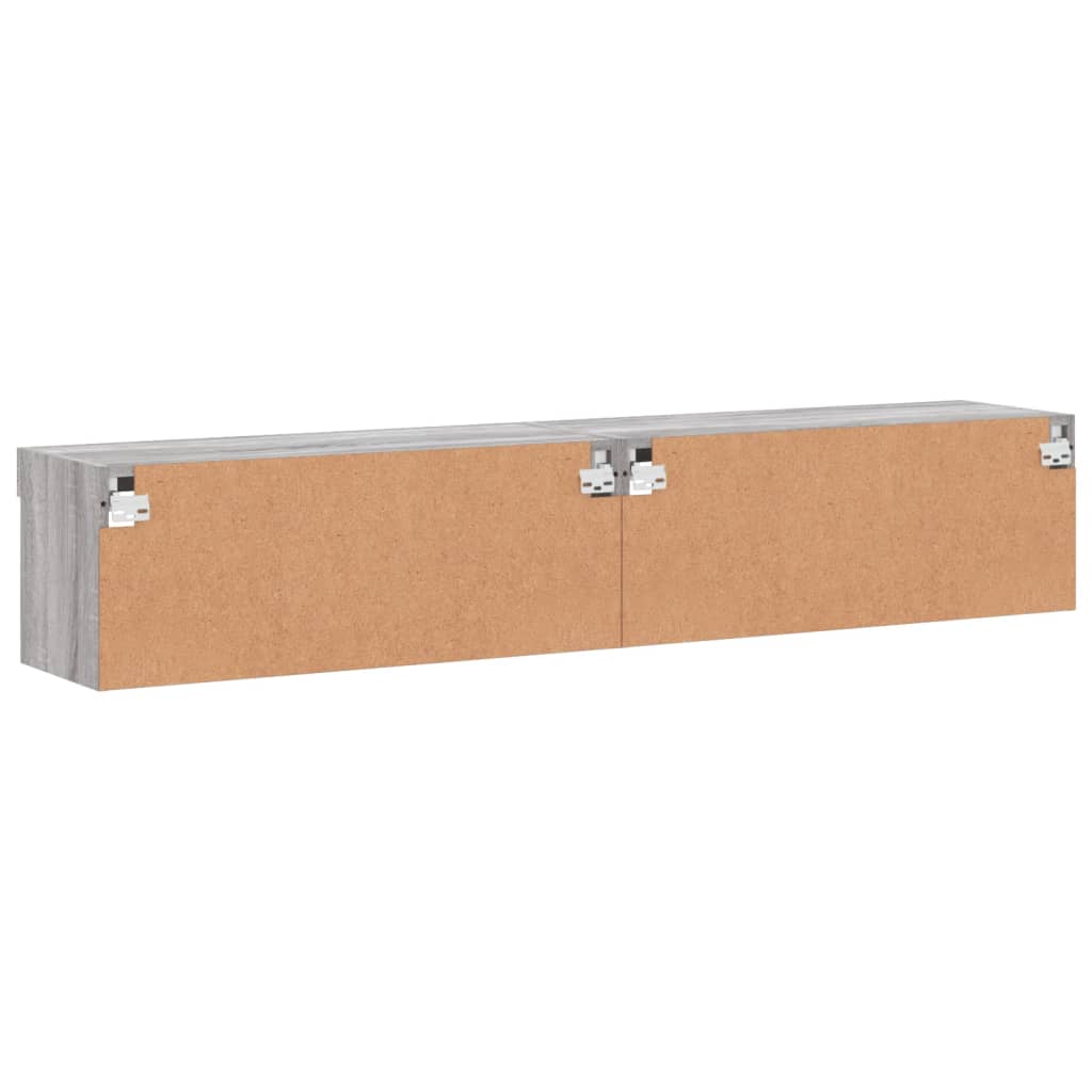 Meubles TV avec lumières LED 2 pcs sonoma gris 80x30x30 cm - XIOS