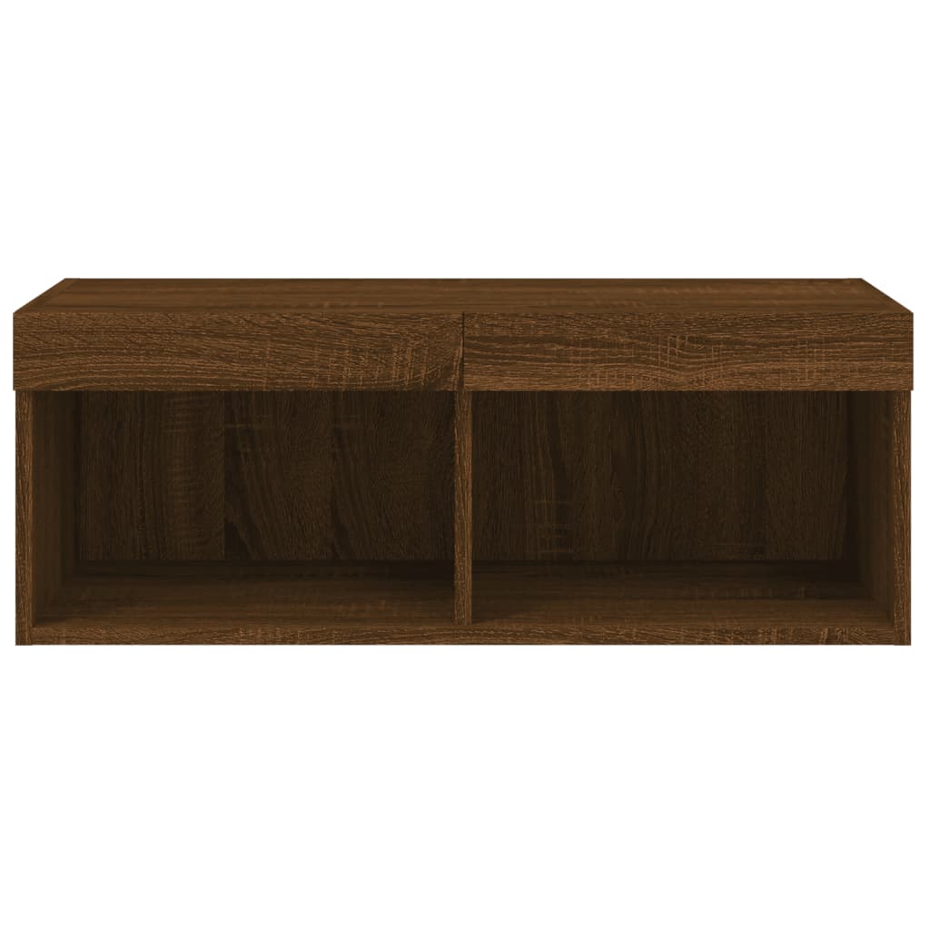 Meuble TV avec lumières LED chêne marron 80x30x30 cm - XIOS