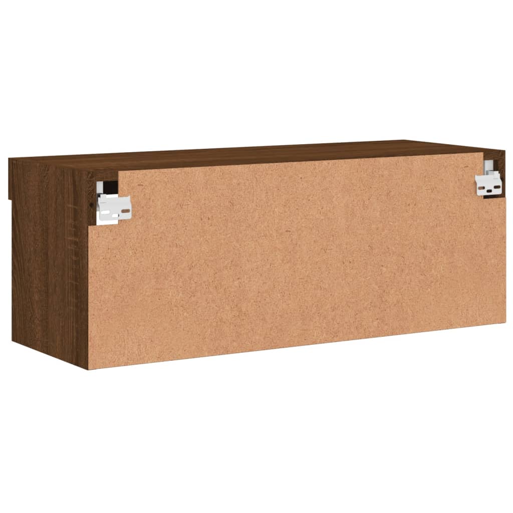 Meuble TV avec lumières LED chêne marron 80x30x30 cm - XIOS