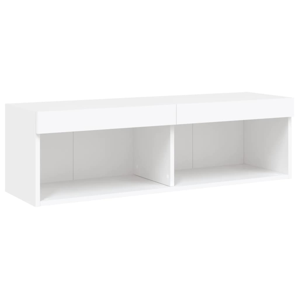 Meuble TV avec lumières LED blanc 100x30x30 cm - XIOS