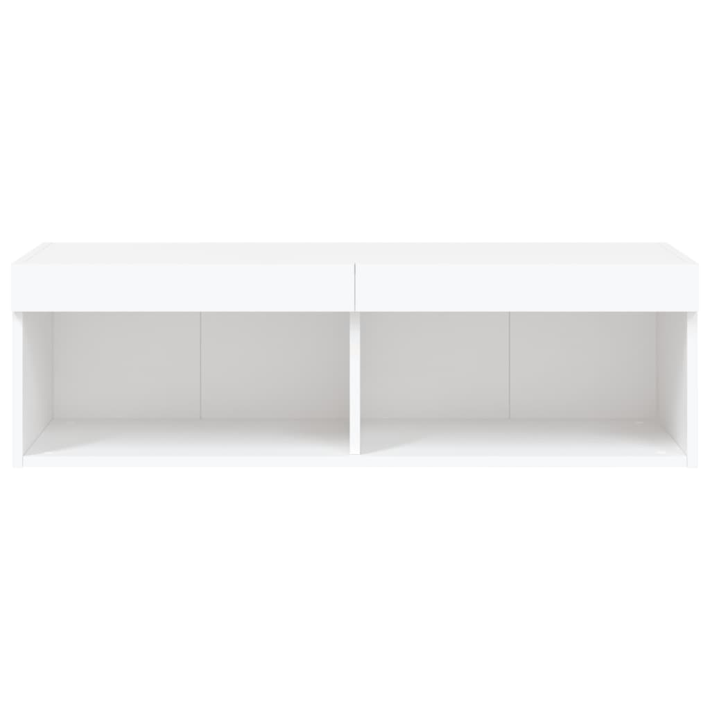 Meuble TV avec lumières LED blanc 100x30x30 cm - XIOS