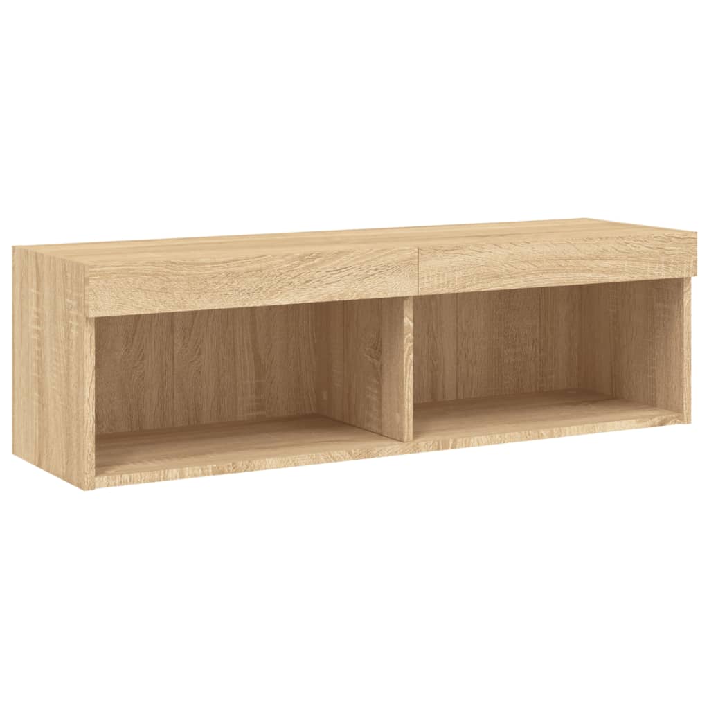 Meuble TV avec lumières LED chêne sonoma 100x30x30 cm - XIOS