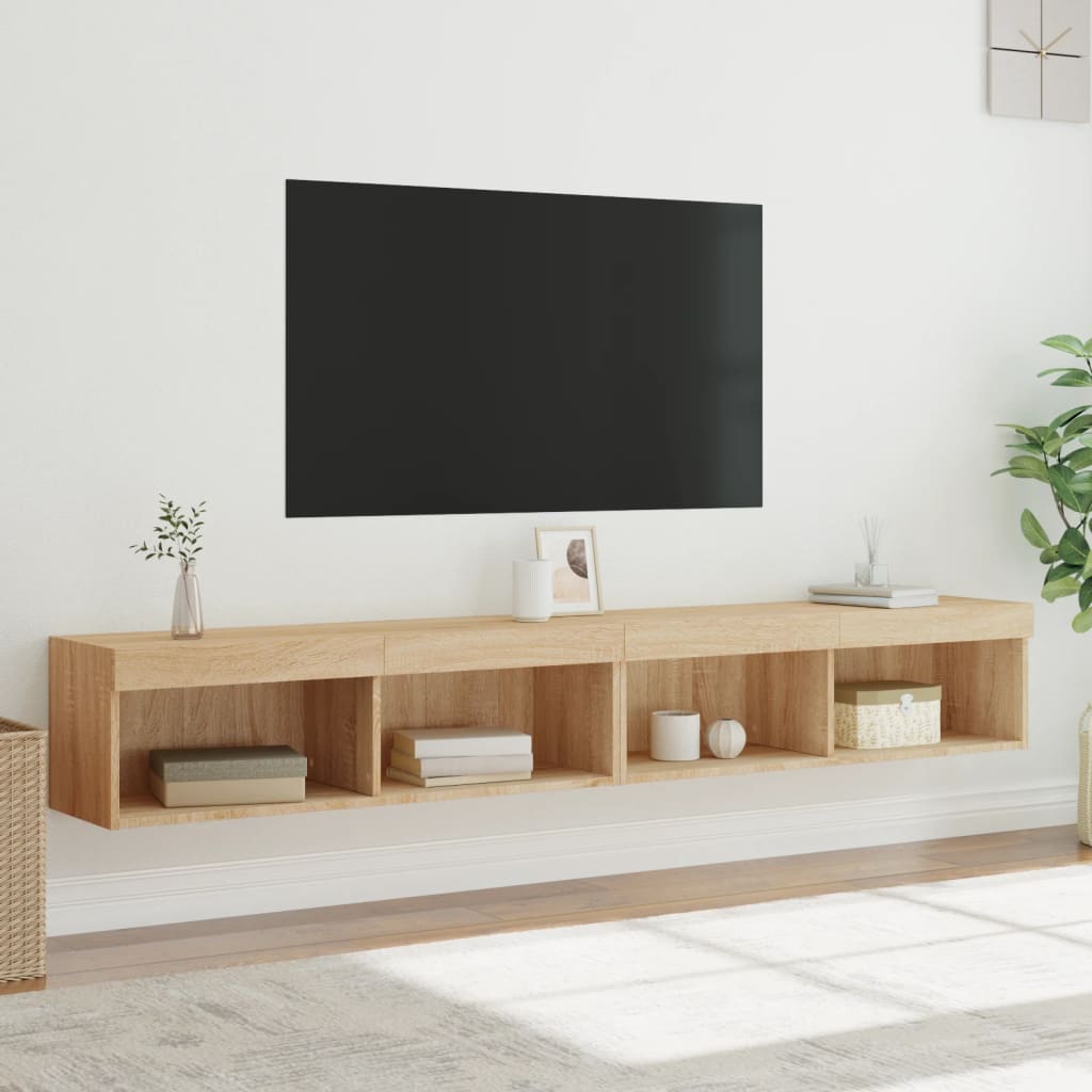 Meubles TV avec lumières LED 2 pcs chêne sonoma 100x30x30 cm - XIOS
