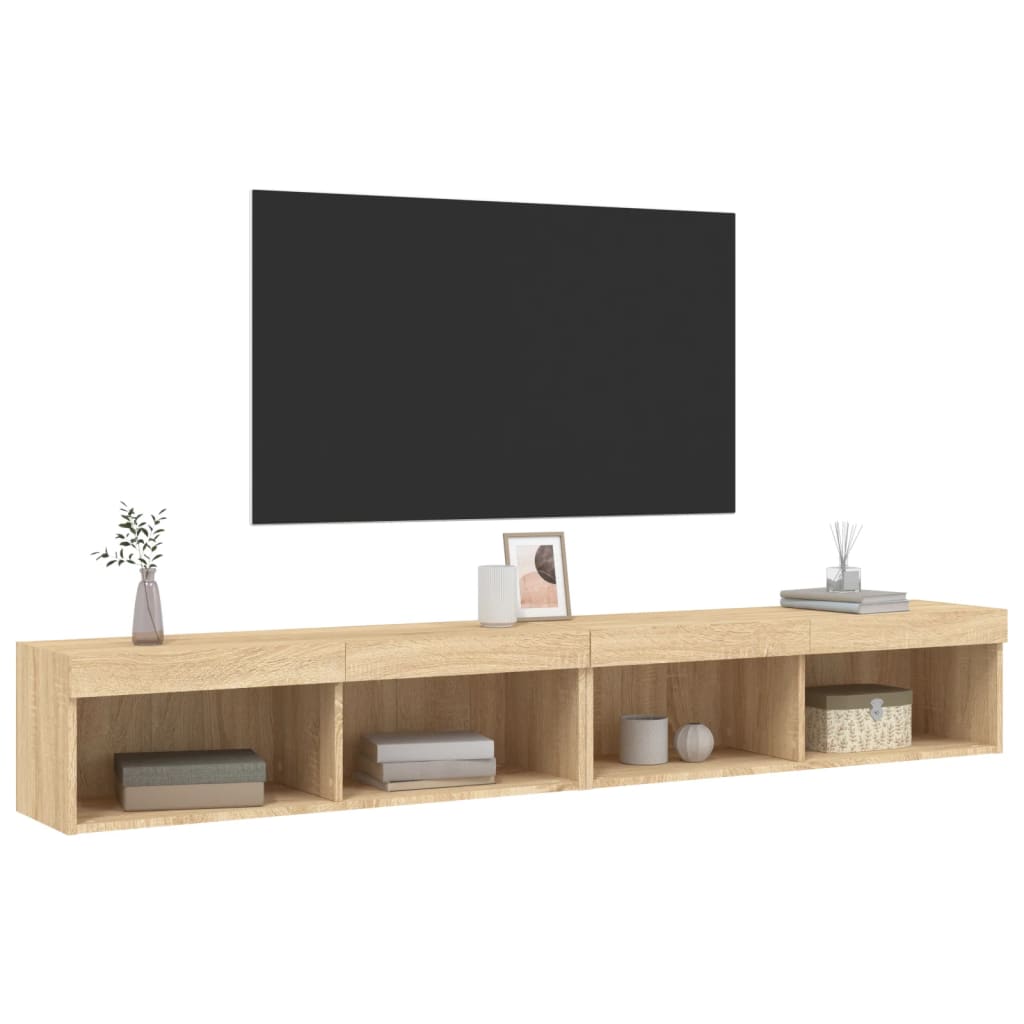 Meubles TV avec lumières LED 2 pcs chêne sonoma 100x30x30 cm - XIOS