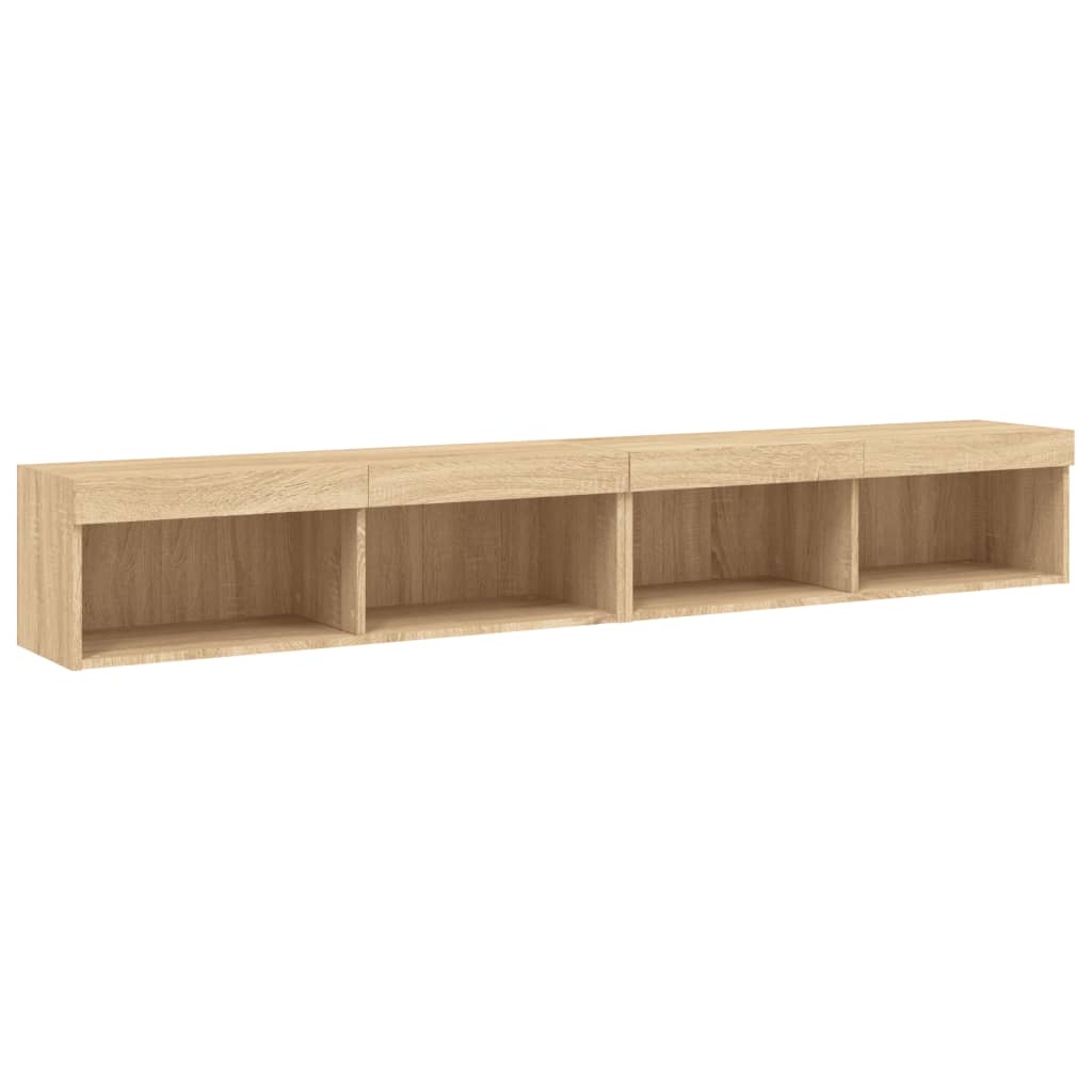 Meubles TV avec lumières LED 2 pcs chêne sonoma 100x30x30 cm - XIOS