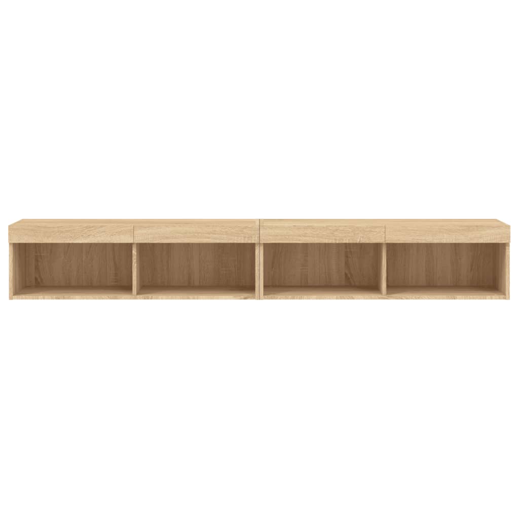 Meubles TV avec lumières LED 2 pcs chêne sonoma 100x30x30 cm - XIOS
