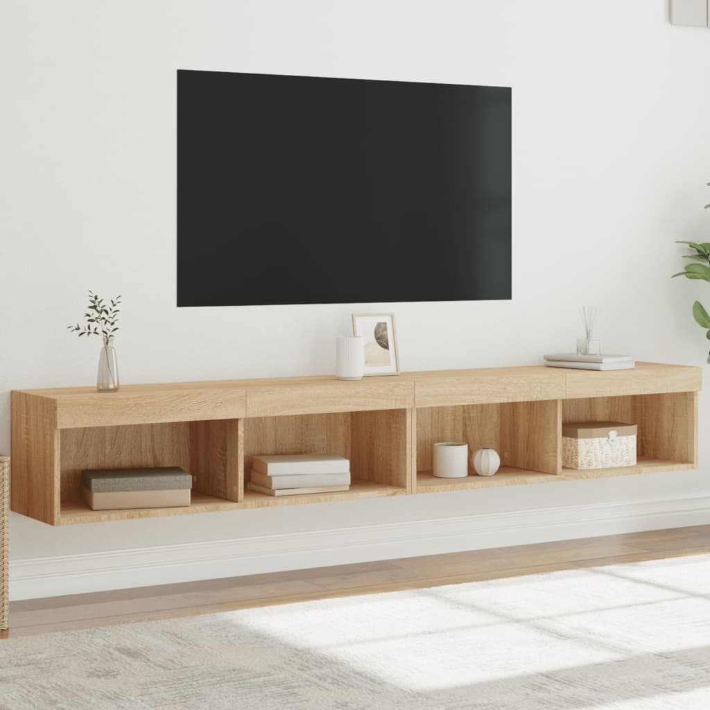 Meubles TV avec lumières LED 2 pcs chêne sonoma 100x30x30 cm - XIOS