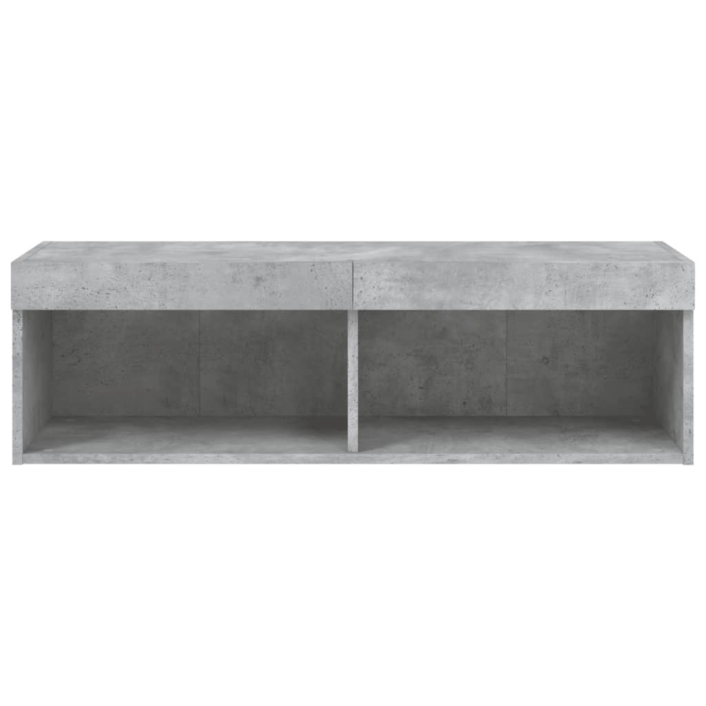 Meuble TV avec lumières LED gris béton 100x30x30 cm - XIOS