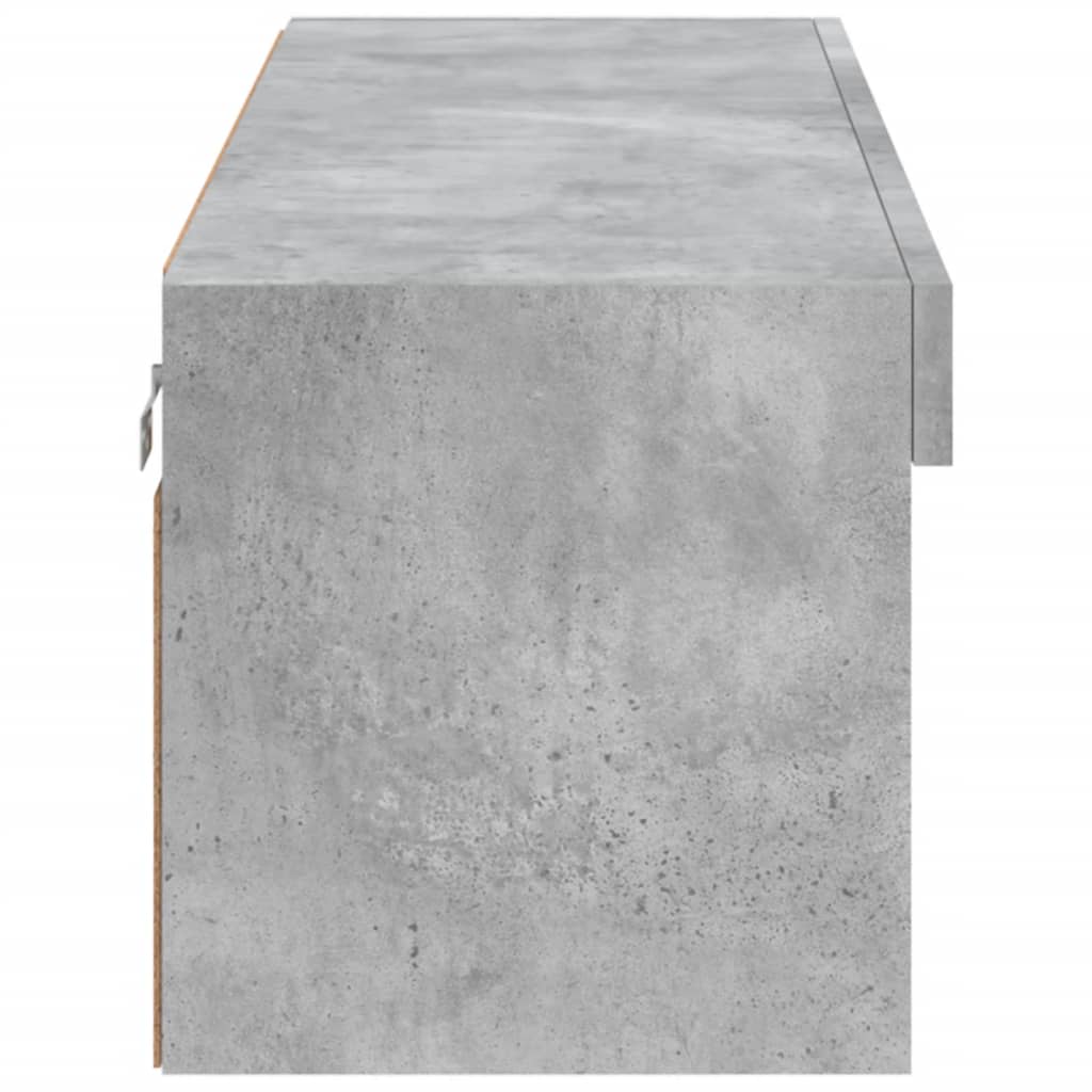 Meuble TV avec lumières LED gris béton 100x30x30 cm - XIOS