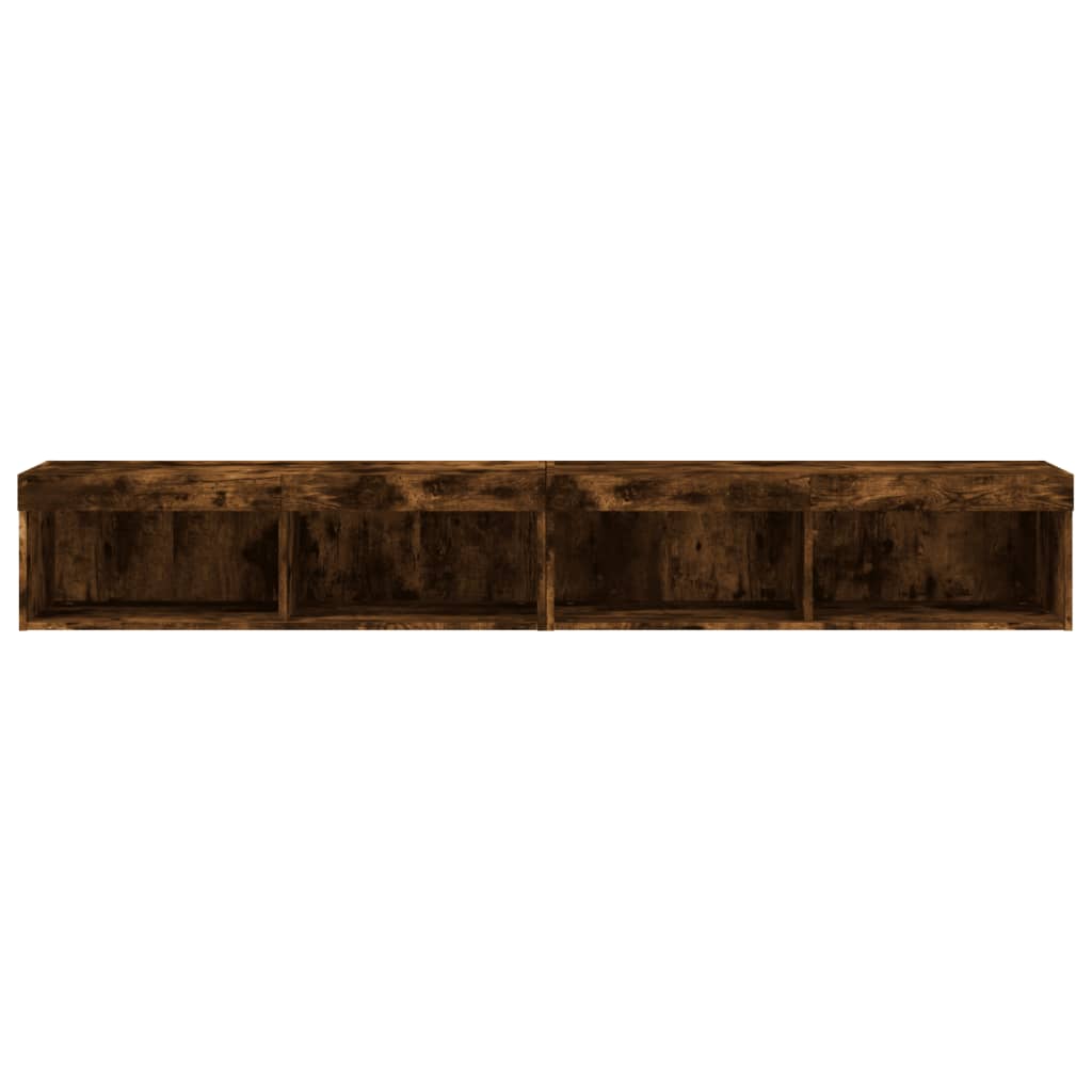 Meubles TV avec lumières LED 2 pcs chêne fumé 100x30x30 cm - XIOS