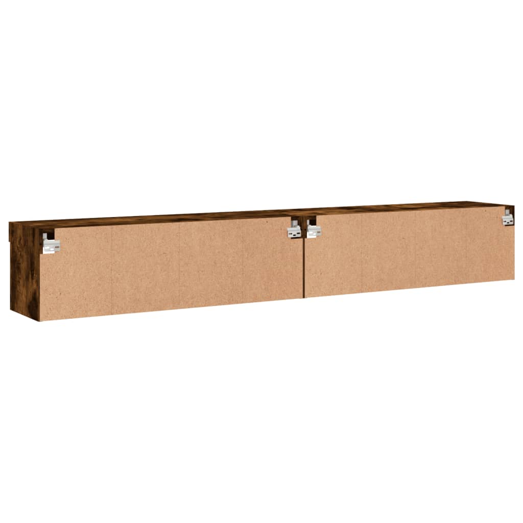 Meubles TV avec lumières LED 2 pcs chêne fumé 100x30x30 cm - XIOS