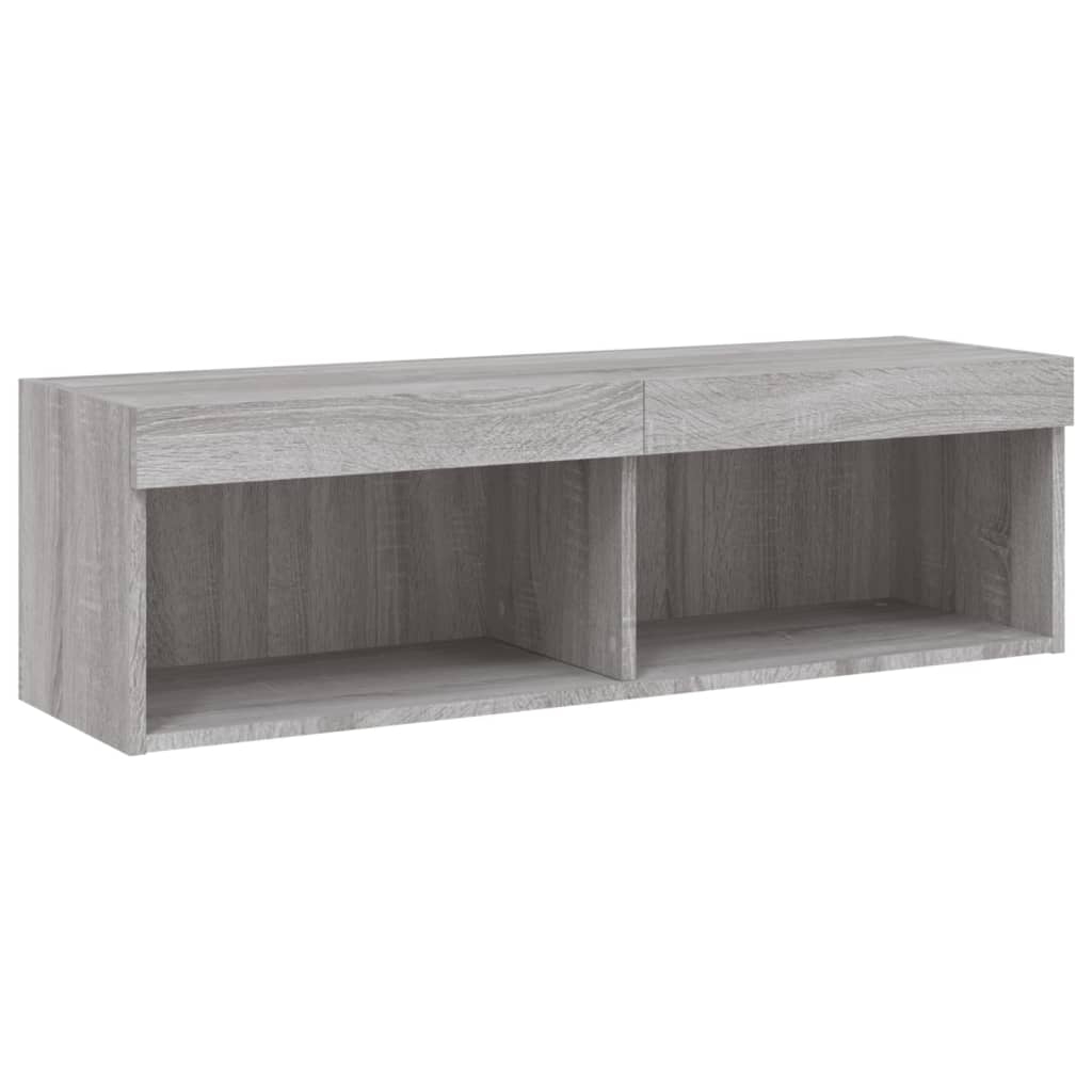 Meuble TV avec lumières LED sonoma gris 100x30x30 cm - XIOS