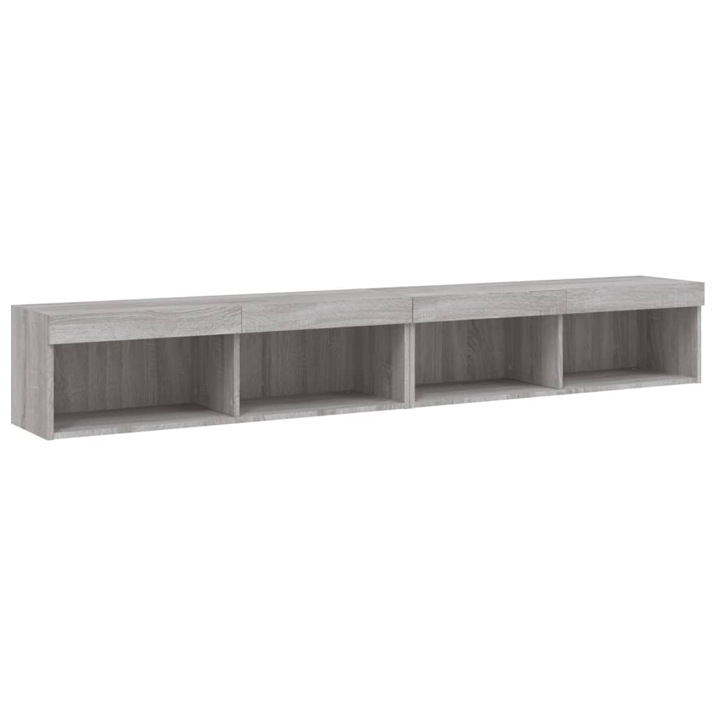 Meubles TV avec lumières LED 2 pcs sonoma gris 100x30x30 cm - XIOS